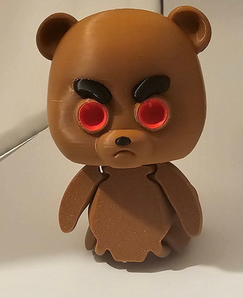 3D printed Happy/angry swivel headed bear
