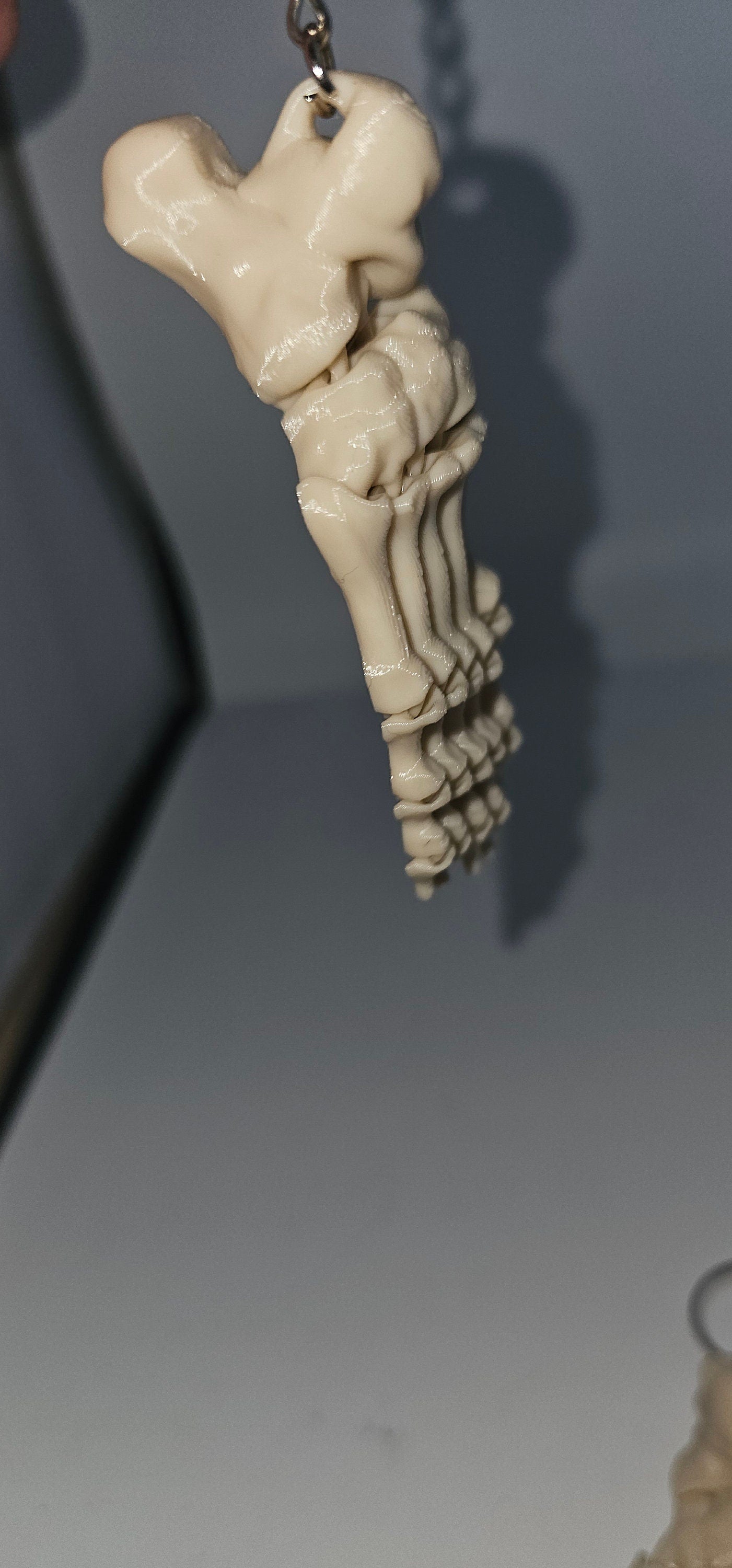 3D printed Small realistic articulated skeleton foot key ring 2 keyrings