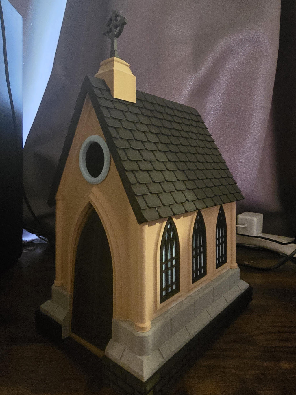 chapel themed birdhouse 3D printed