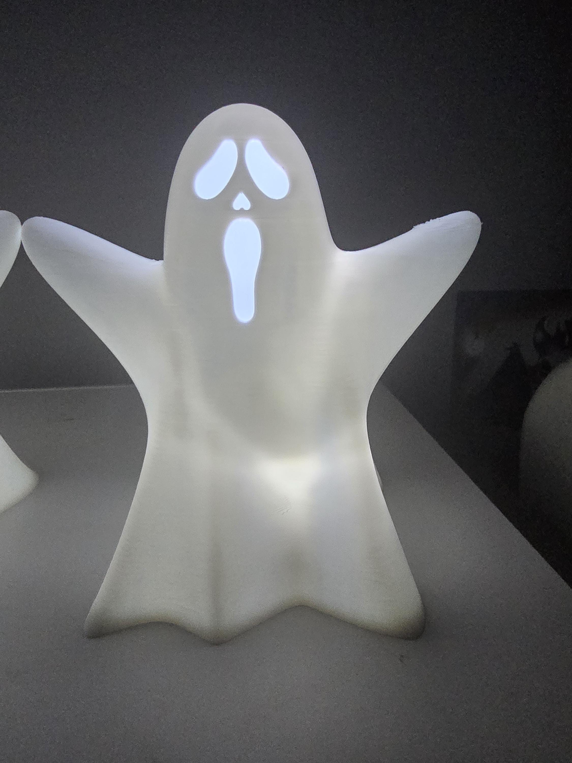 light up ghost figures 3D printed halloween decor (set of 3)