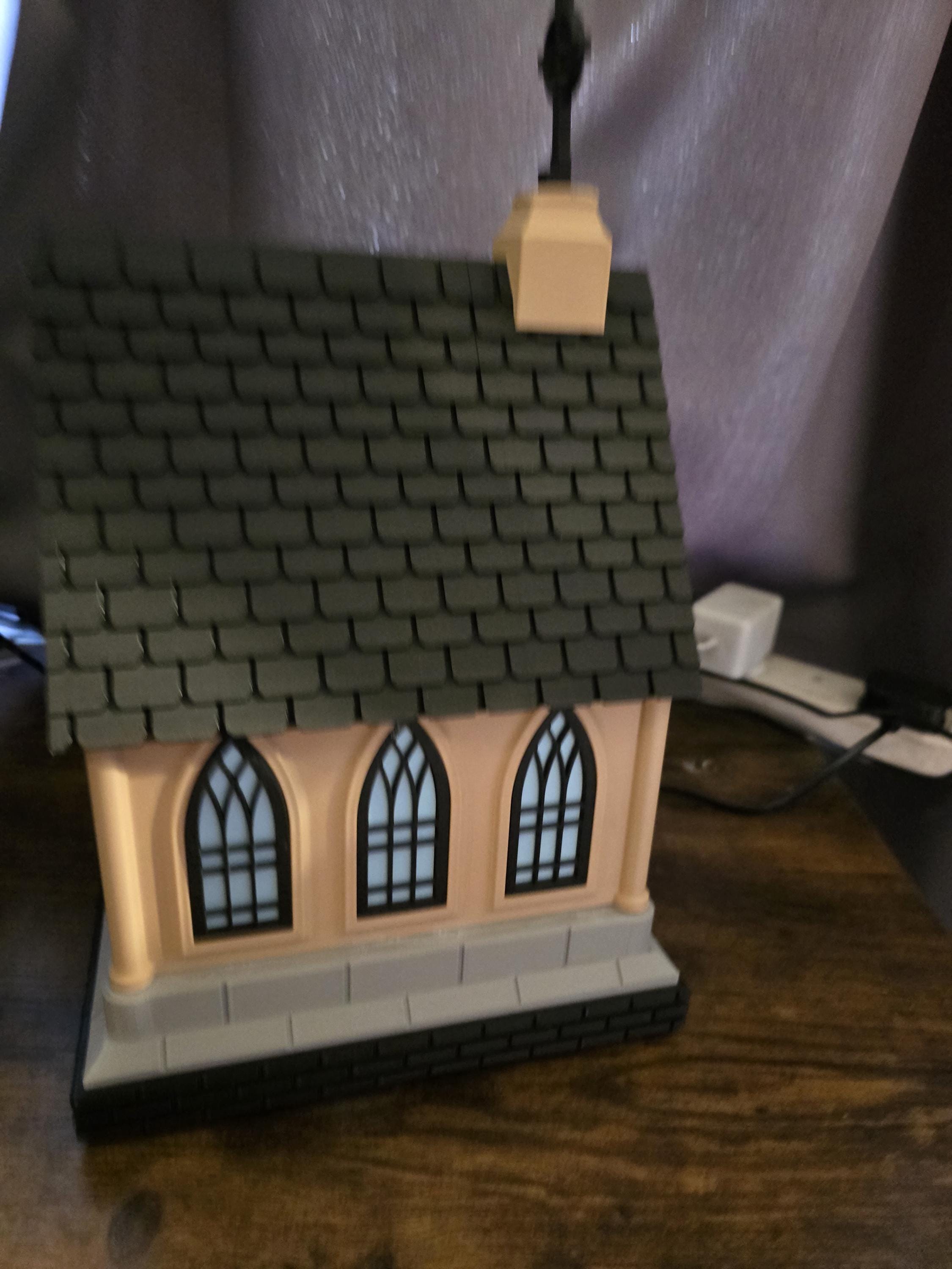 chapel themed birdhouse 3D printed