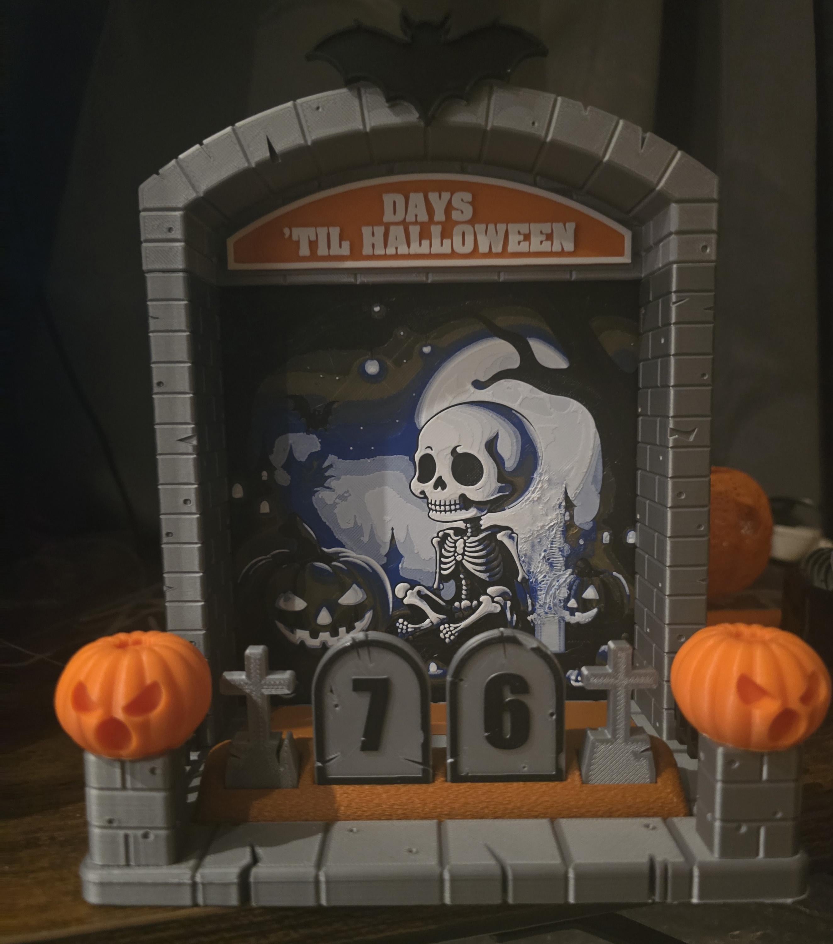 halloween countdown scene with changeable background