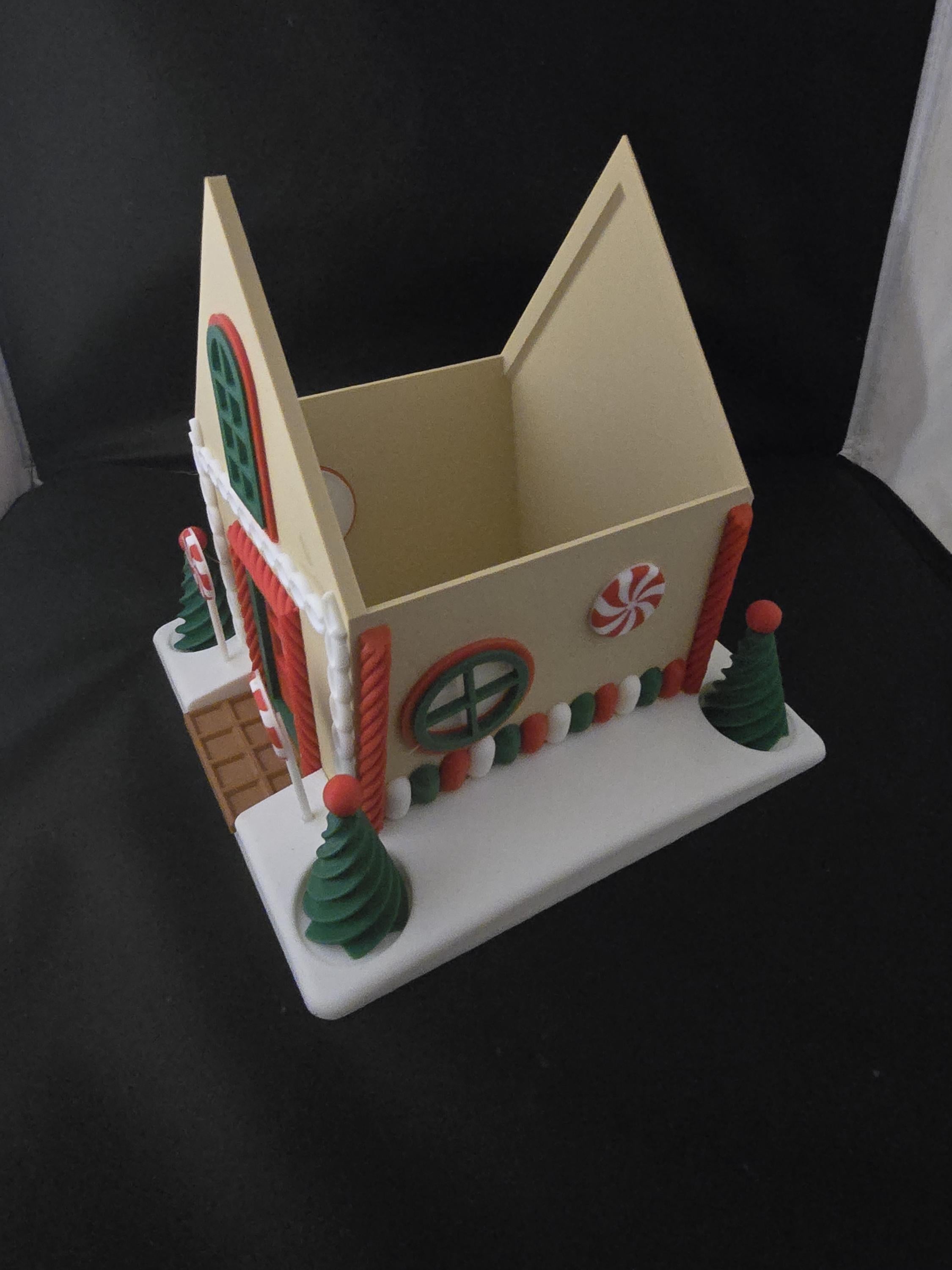 3D Printed Gingerbread House Candy Bowl, Light Up Christmas Decor