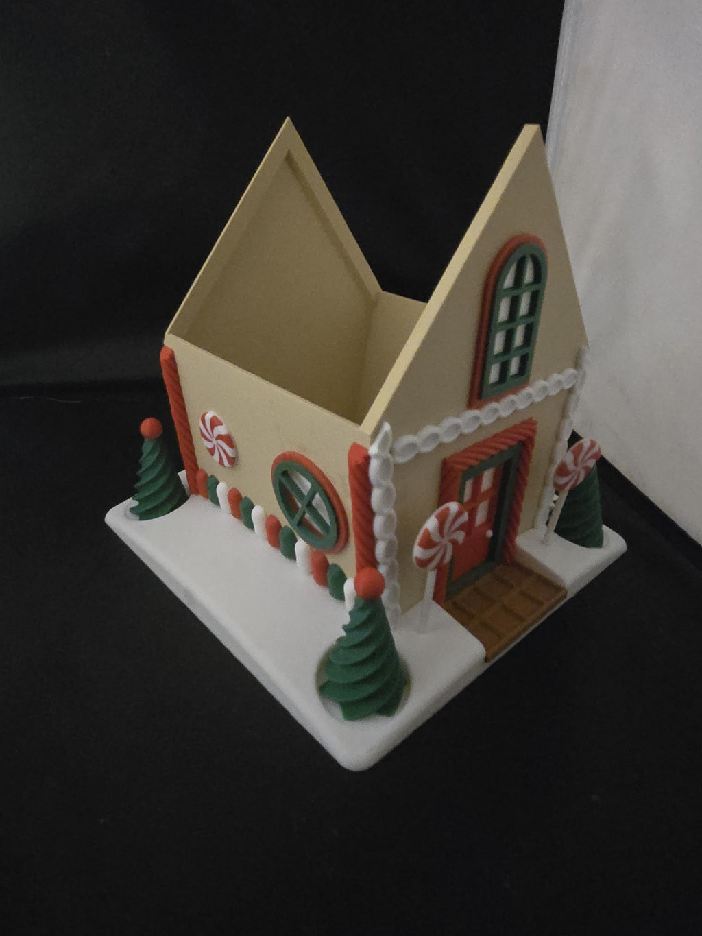 3D Printed Gingerbread House Candy Bowl, Light Up Christmas Decor