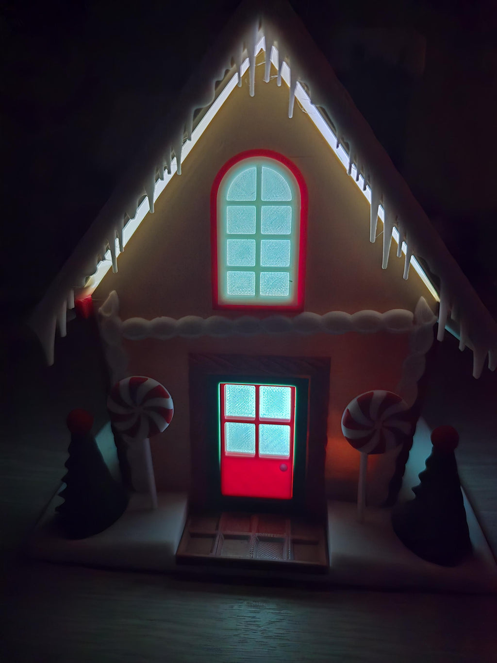 3D Printed Gingerbread House Candy Bowl, Light Up Christmas Decor