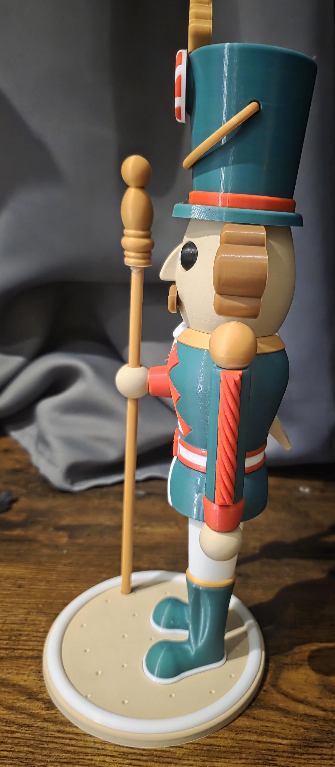 Traditional Christmas nutcracker decoration with movable mouth over 1ft tall
