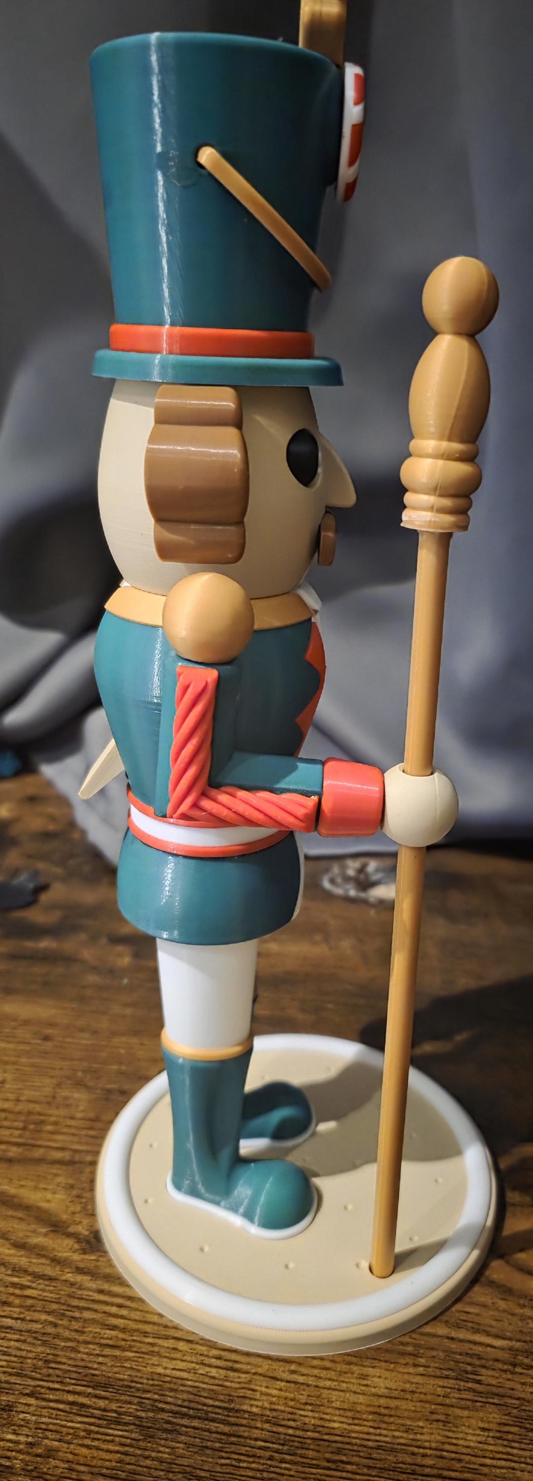 Traditional Christmas nutcracker decoration with movable mouth over 1ft tall