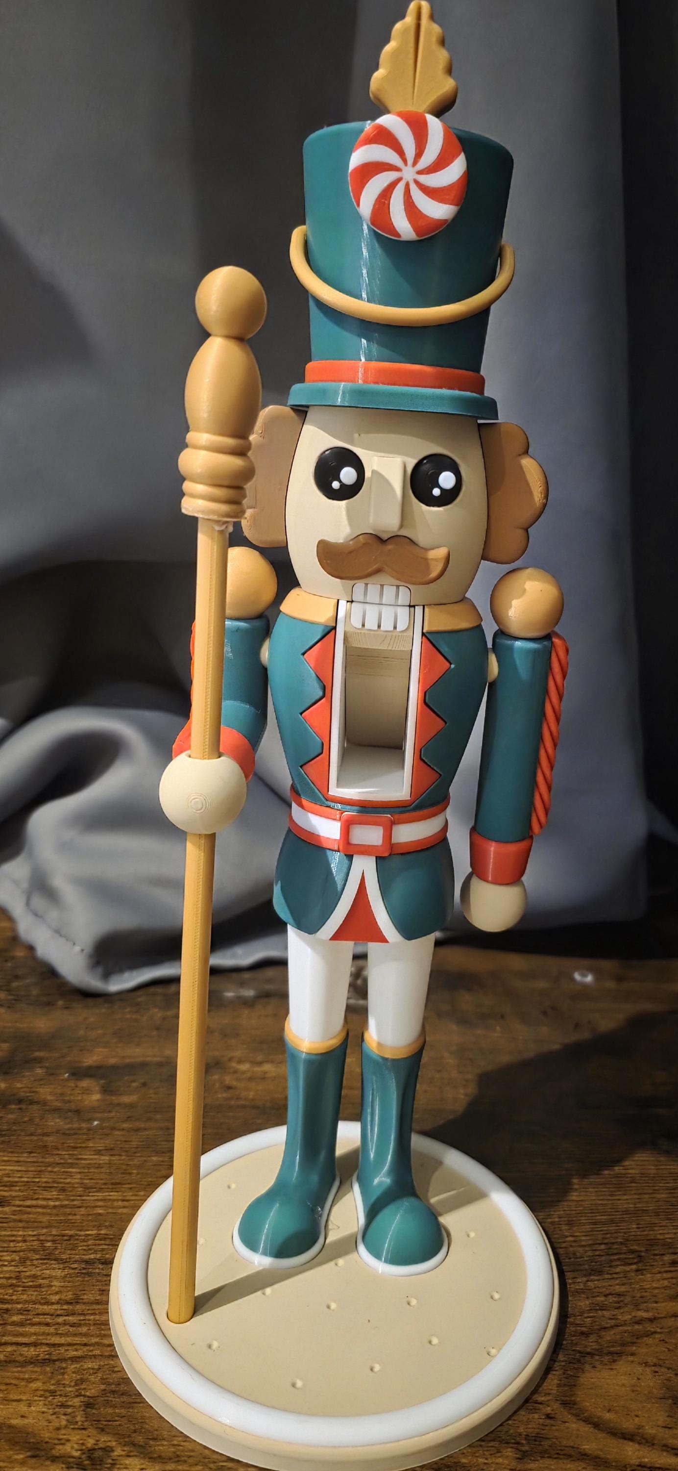 Traditional Christmas nutcracker decoration with movable mouth over 1ft tall