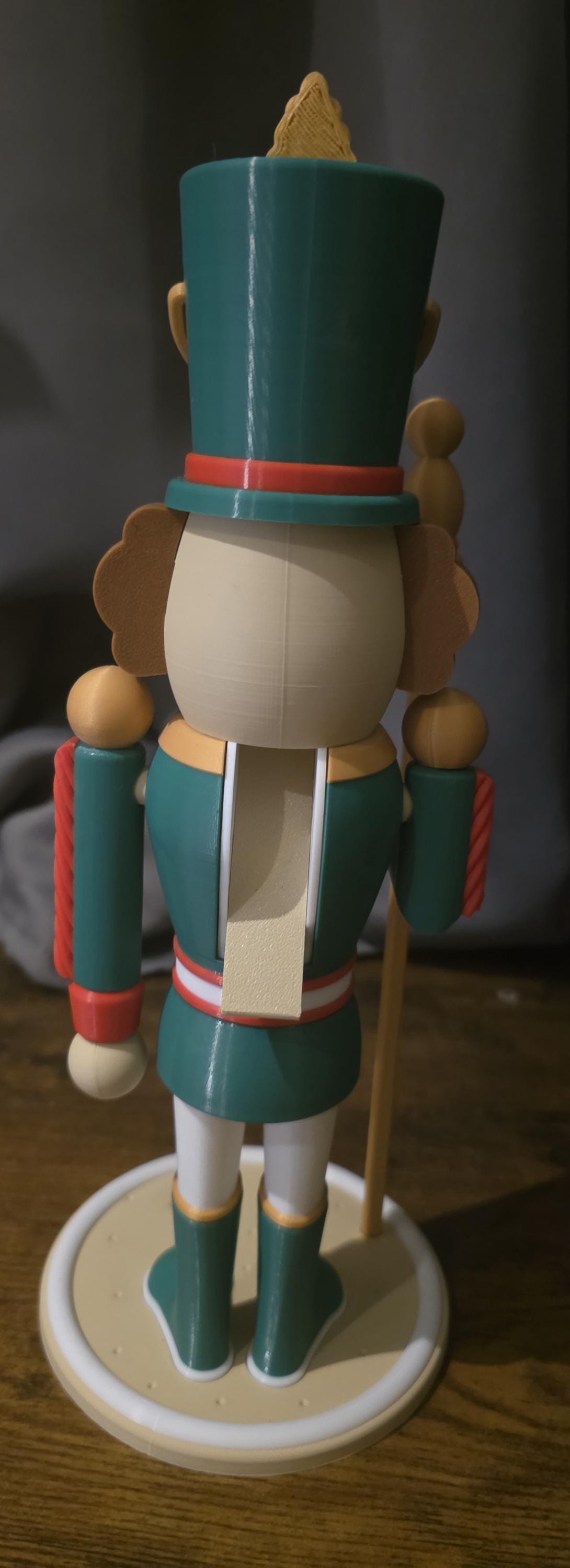 Traditional Christmas nutcracker decoration with movable mouth over 1ft tall