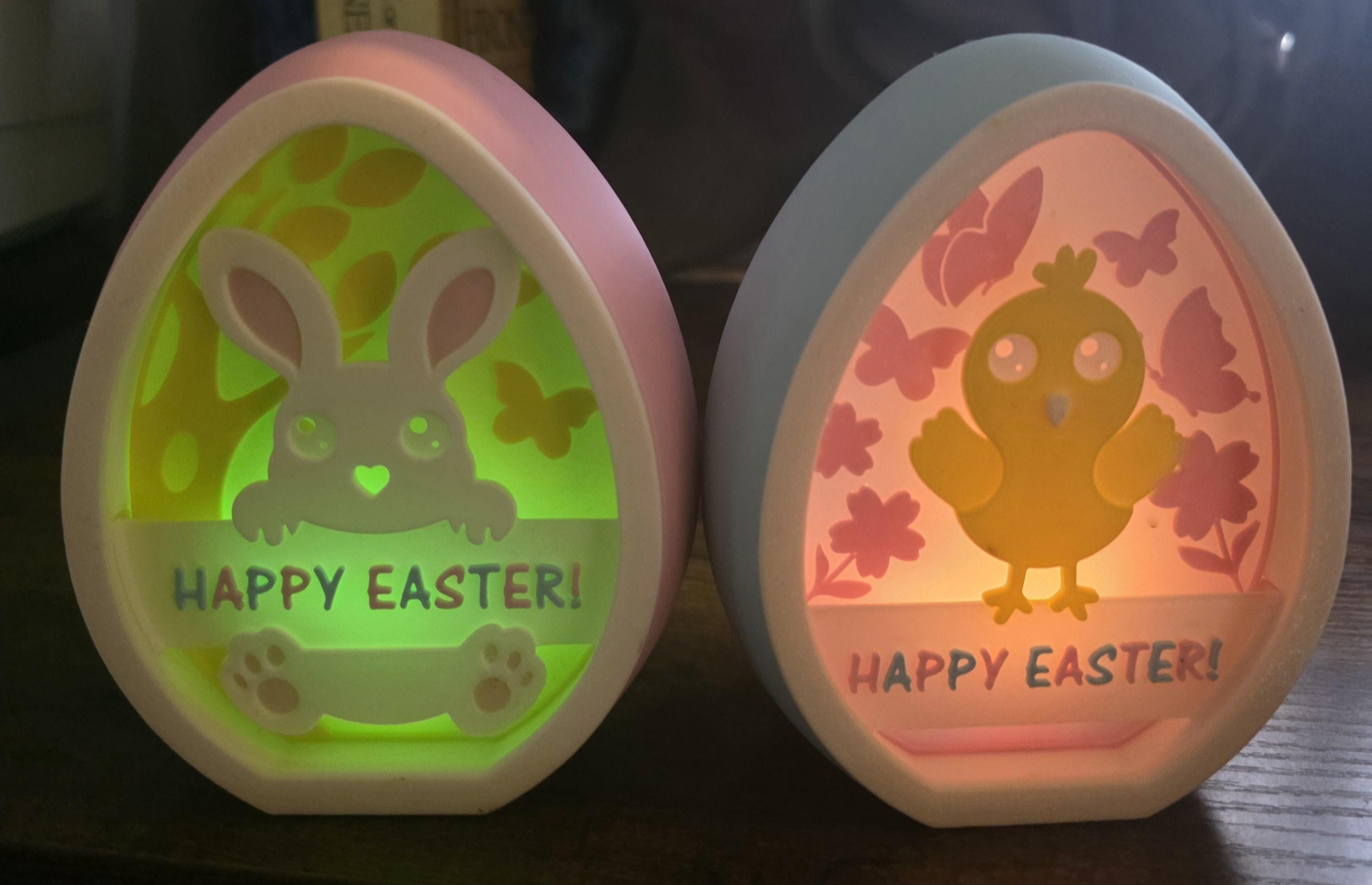 Easter light up eggs Just over 4inches colours can be customised  pack of 2