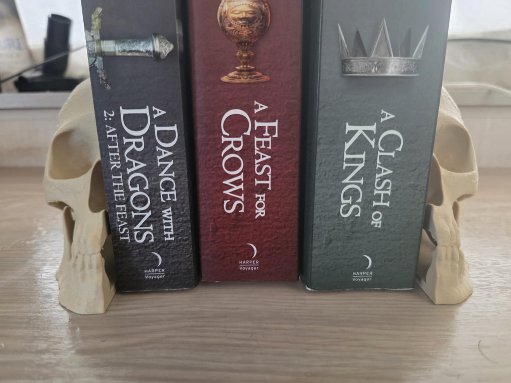 3D printed skull bookends