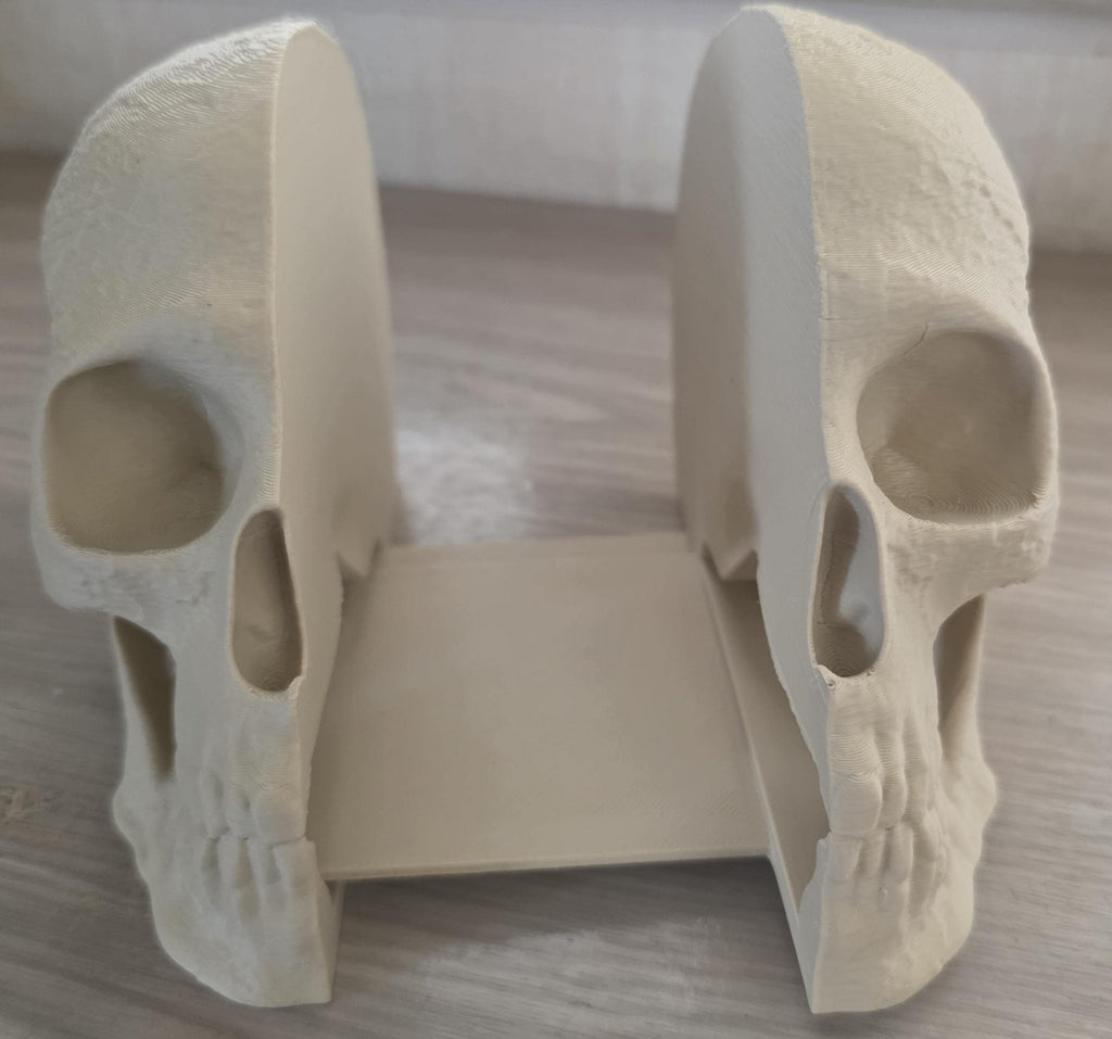 3D printed skull bookends