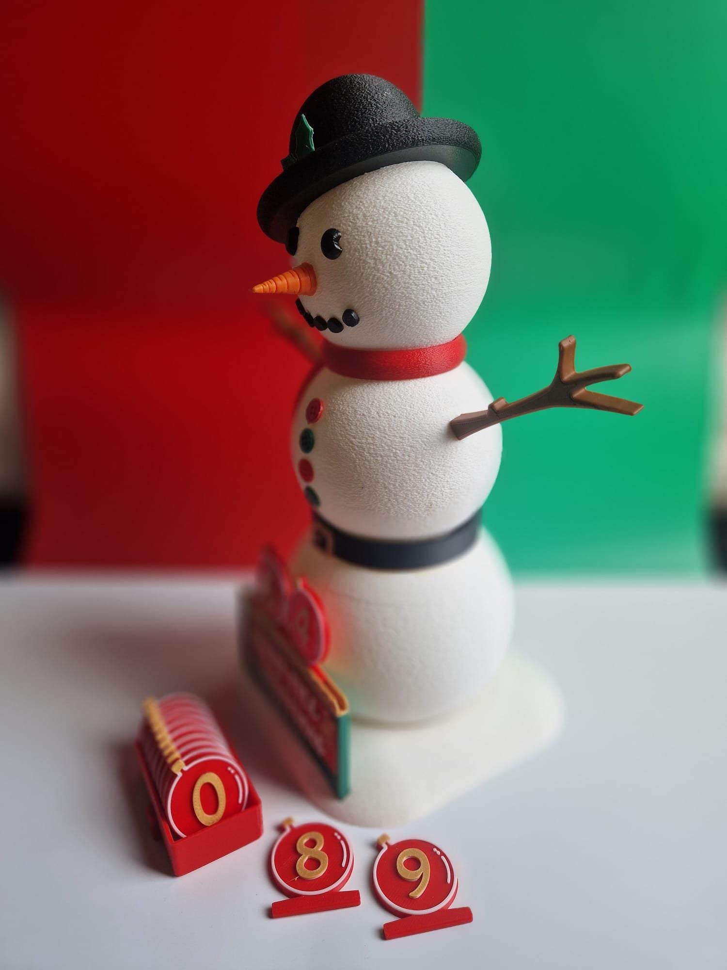 large snowman countdown figure with optional lamp function