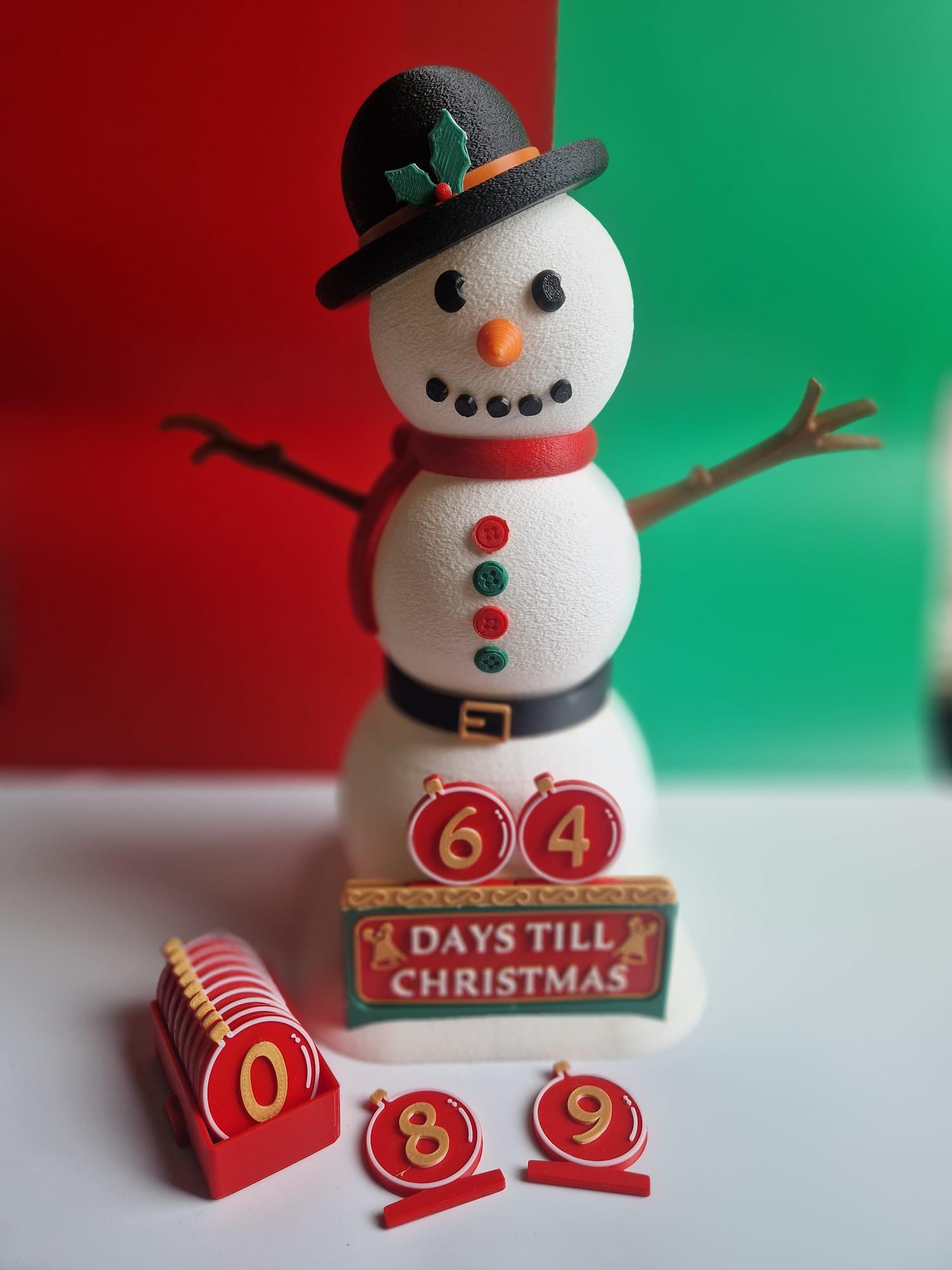 large snowman countdown figure with optional lamp function