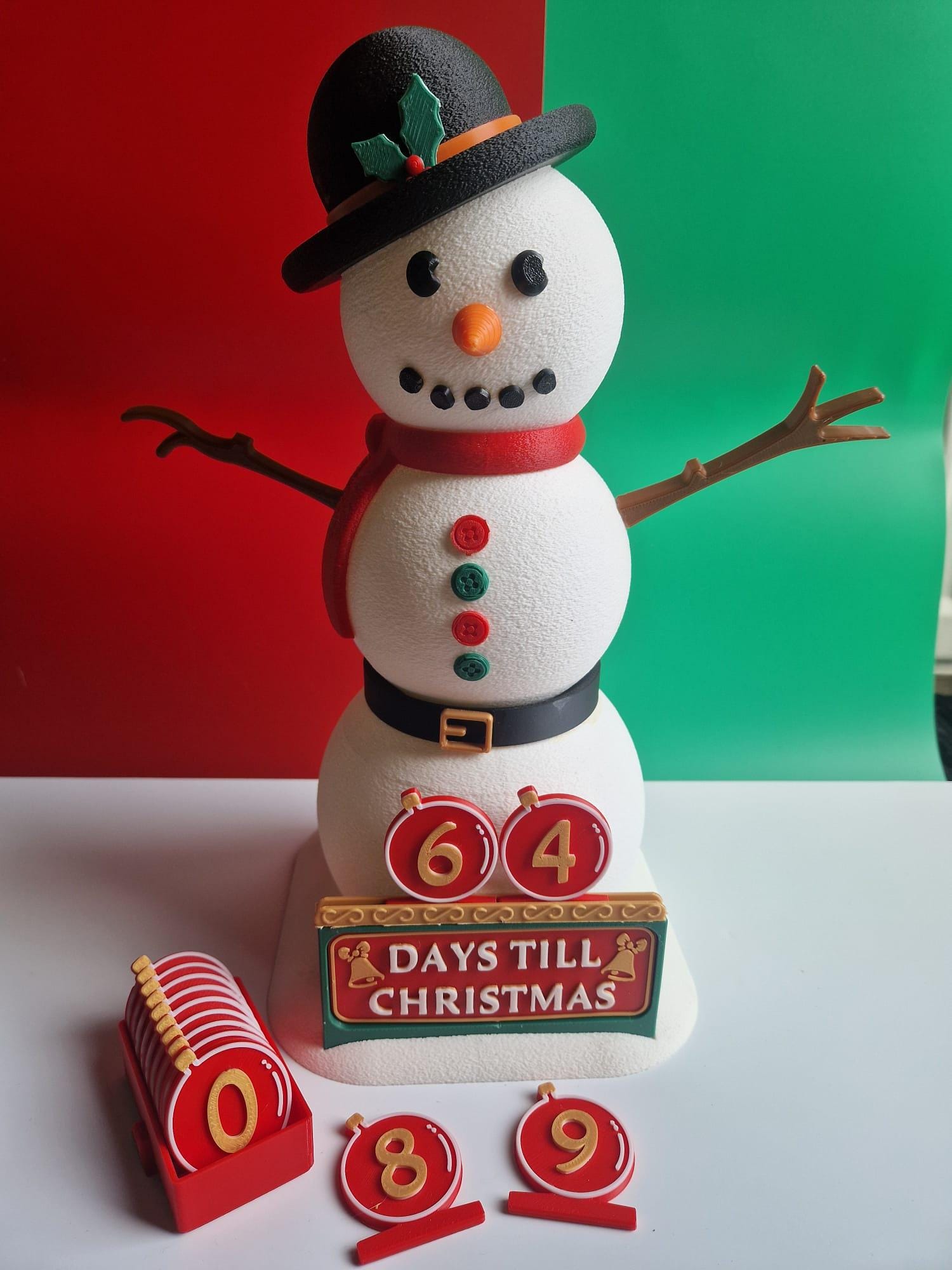 large snowman countdown figure with optional lamp function