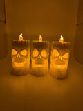 Set of 3 creepy faced candles