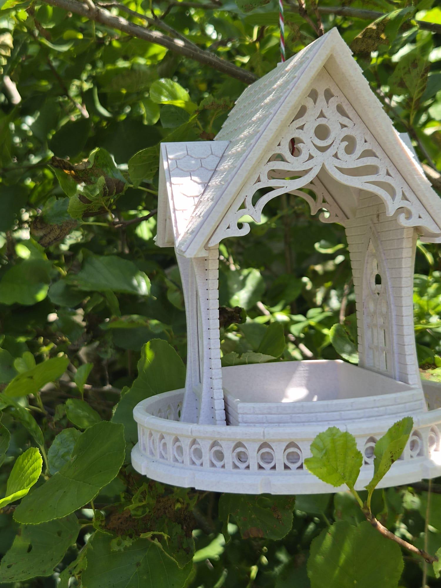 3D printed gothic style bird feeder